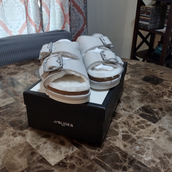 JSlides Genuine Shearling Slides - Picture 10 of 14